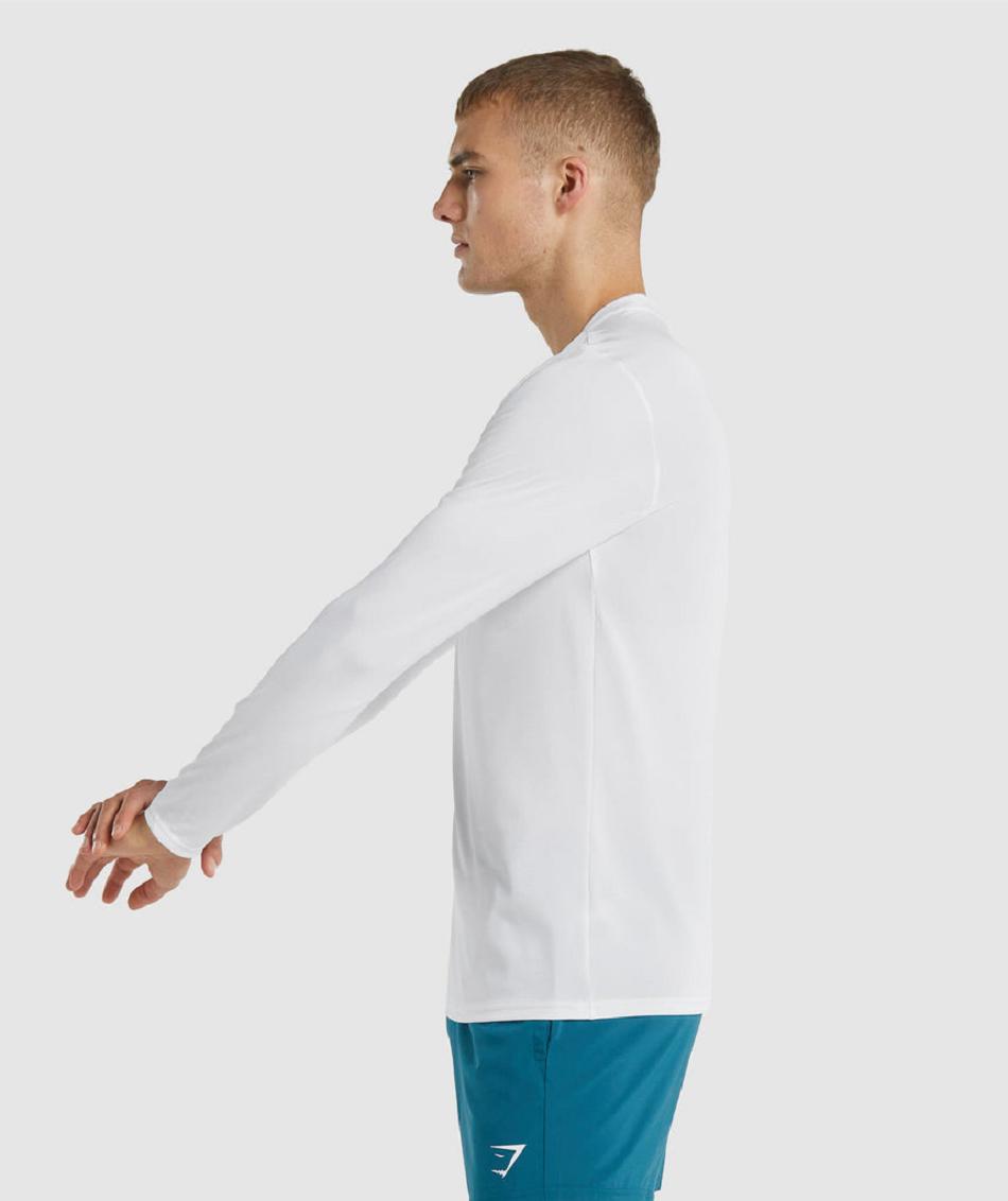 Long Sleeve Gymshark Arrival Hombre Blancas | CO 3475SGL